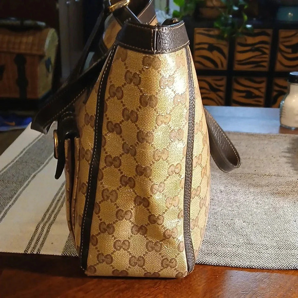 Gucci Brown Coated Tote Bag - Picture 3 of 16